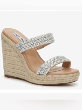 Steve Madden Rhinestone Wedge Sandal Size 7.5